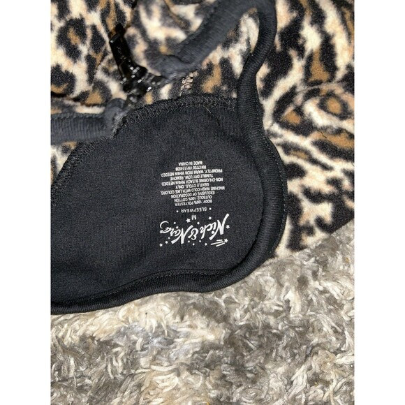 Nick and Nora Footed Pajamas M One Piece‎ Romper Full Zip Cat Print Sleeper - Picture 5 of 8